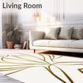 thumbnail image 2 of ODIKA 3'x5' Machine Washable Non-Slip Area Rug, Contemporary Abstract Overlapping Stripe Art Inspired High Traffic Rug, Gold, 572387, 2 of 7