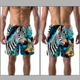 thumbnail image 3 of luoweisi Men's Beach Shorts Quick Dry Swim Trunks with Mesh Lining Zebra L, 3 of 5