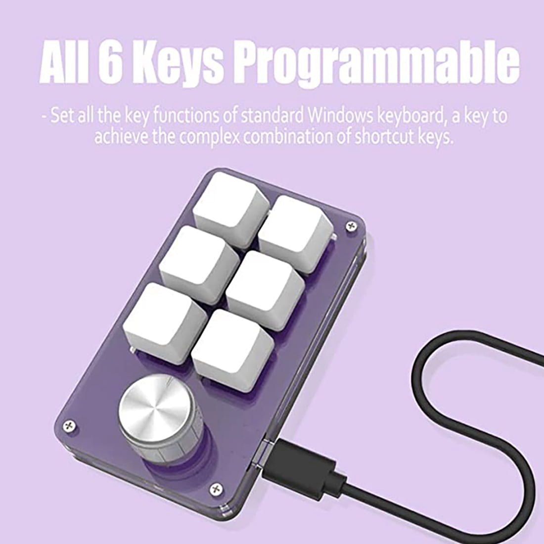 6 Keys+1 Knob Custom Keypad 6 Keys Macro Programming Custom One-Handed OSU  Game Mini Mechanical Keyboard Black - Walmart.com