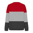 thumbnail image 4 of ZUKMRJPC Crewneck Sweatshirts Women Fashion Color Block Long Sleeve Oversized Pullover Sweater Loose Fit Comfy Fall Tops, 4 of 5