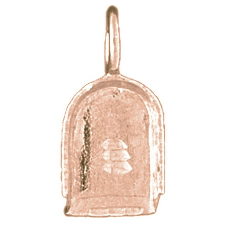 14K Rose Gold 3-D Dust Pan Pendant - 18 mm