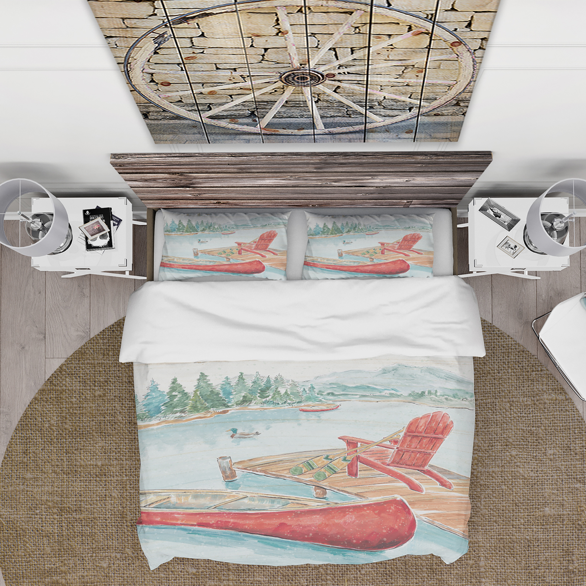 Designart 'Lake Moments IV' Cottage Duvet Cover Set