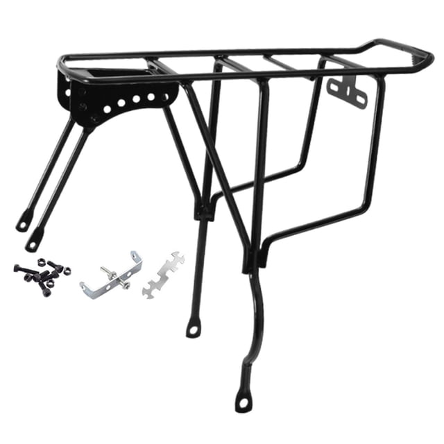 Almencla Bicycle Rear Rack Sturdy Luggage Cargo Carrier for Traveling Outdoor Cycling Black