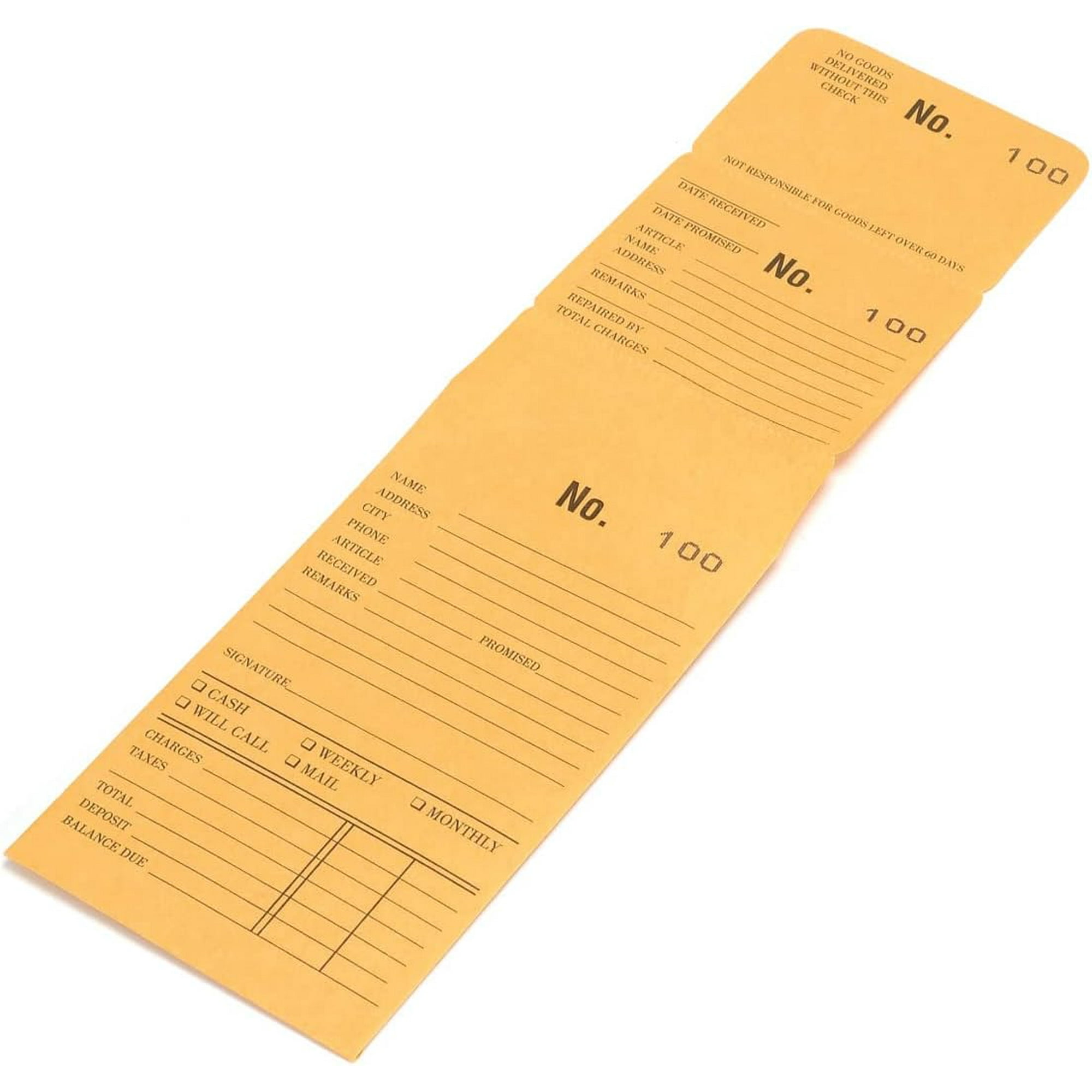 3-Part Yellow Repair or Lay-Away Envelope # 9001-10,000 Box of 1000