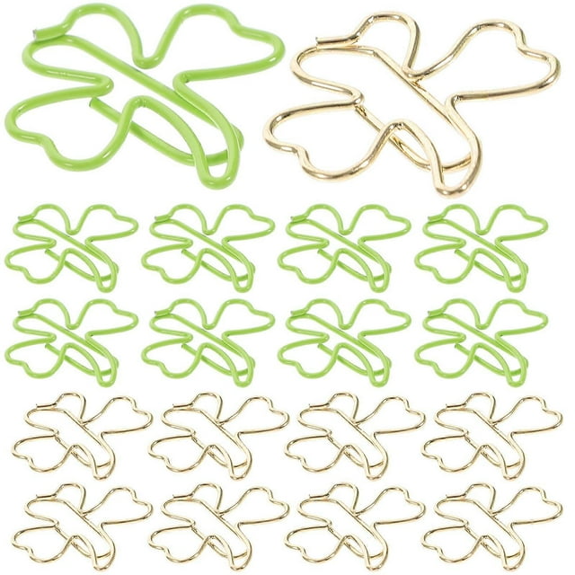 45 Pcs Clover Shape Paper Clips Bookmark Clips Practical Test Paper Clips