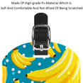 thumbnail image 4 of Square 2Pack PU Leather Banana Dot Cruise Luggage Tag with Privacy Cover and Name ID Tag for Travel Handbags Backpacks Luggage Tags, 4 of 6