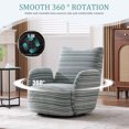 thumbnail image 3 of MOONMISS Boucle Upholstered 360°Swivel Fabric Striped Armrest Leisure Chair for Living room-Mint Green, 3 of 6