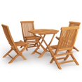 thumbnail image 1 of vidaXL 5 Piece Garden Dining Set Solid Teak Wood, 1 of 11