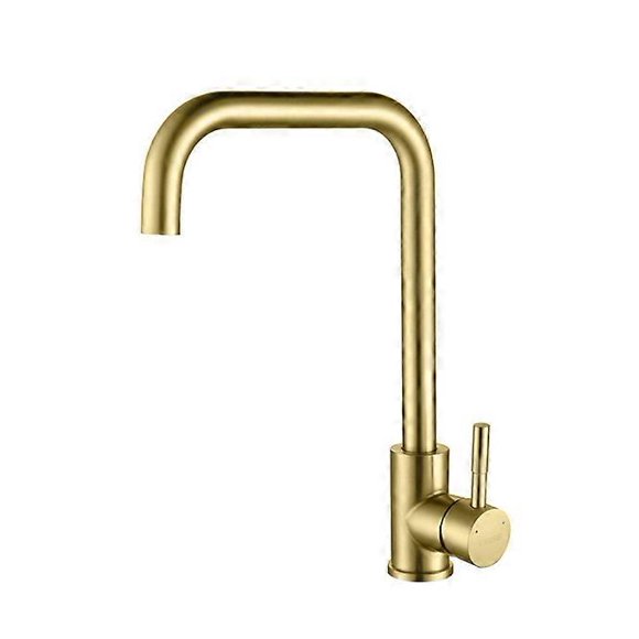 Brushed Gold Kitchen Faucet, Lonheo 360° Rotatable Kitchen Mixer Tap with Removable Aerator, SUS304 Stainless Steel Sink Faucet