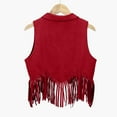 thumbnail image 3 of Wxirdiow Mode Filles Enfants Gilet Cowboy Western Garçons Filles Robe à Franges en Daim Rouge Taille, 3-4 Ans, 3 of 3
