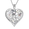 thumbnail image 1 of Juwaliy Collar de Corazón para Mujer para Madre E Hija Dije de Piedra de Nacimiento de Diamante de Cristal de Plata Esterlina 925 Joyería Abril Cumpleaños Navidad Regalo Mother's Day, 1 of 7
