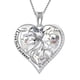 thumbnail image 1 of Juwaliy Collar de Corazón para Mujer para Madre E Hija Dije de Piedra de Nacimiento de Diamante de Cristal de Plata Esterlina 925 Joyería Abril Cumpleaños Navidad Regalo Mother's Day, 1 of 7