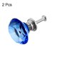 thumbnail image 4 of Perilla de tirón Unique Bargains, 30mm de diámetro, tiradores de muebles de aleación de aluminio y vidrio de cristal, tono azul y plata, 2 piezas, 4 of 5