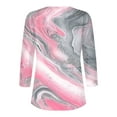 thumbnail image 5 of Yuanlook Womens Tops 3/4 Sleeve V Neck Shirts Slim Fit Dressy Casual Tunic Blouses Summer Work Tees - Pink - XL, 5 of 5