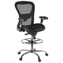Harwick Deluxe Mesh Drafting Stool with Arms-Color:Black