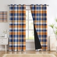 thumbnail image 2 of Contrasting Scottish Plaid Blackout Curtains For Bedroom Living Room Orange Blue Stylish Farmhouse Patterned Room Darkening Thermal Grommet Window Treatments Drapes-52"W x 84"L (Pack of 2), 2 of 6