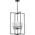 thumbnail image 2 of Replay Collection Four-Light Black Etched White Glass Modern Pendant Light, 2 of 10