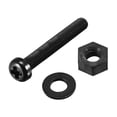 thumbnail image 4 of Uxcell Nylon Screw Nut Washer Assortment Kit Black M5x35mm, 4 of 5