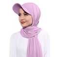 thumbnail image 2 of XIAOCHA Womens Solid Brimmed Hijab Headscarf Breathable Casual Head Cover,Purple, 2 of 4