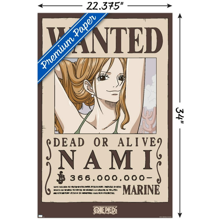 One Piece - Nami Wanted Poster Wall Poster, 22.375