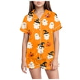 thumbnail image 3 of Kakishop PJs for Teen Girls Girls Soft Pajama Set Halloween Cute Print Shirts and Shorts Short Sleeve Button Soft 2 Piece Outfits (2-3 Years), 3 of 5