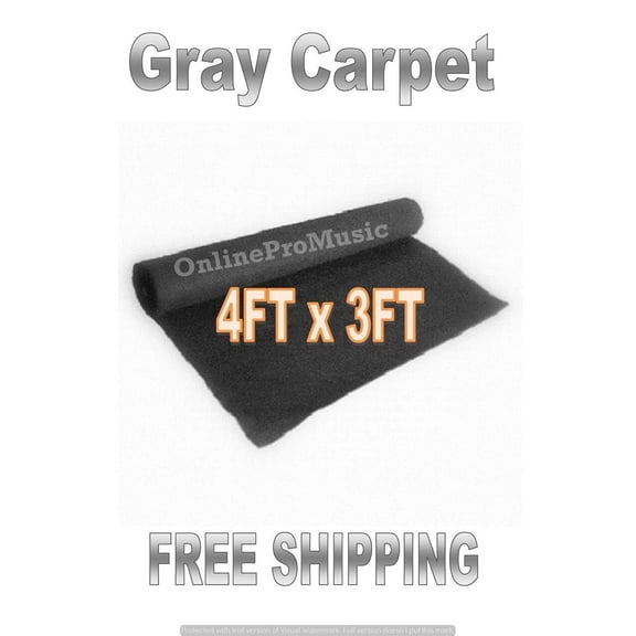 3ft x 4ft GRAY DJ CAR SUB SPEAKER BOX CARPET TRUNK LINER