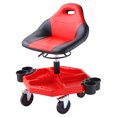 thumbnail image 6 of KFFKFF Mobile Workshop Stool, Supports up to 300LBS, Height Alterable from 16"-21", Technician's Chair with Rotating Wheels and Equipment Holder, Ideal for Garage, Vehicle Maintenance Shop, in Red, 6 of 9
