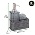 thumbnail image 3 of mDesign Plastic Kitchen Soap Dispenser Pump/Sponge Holder Caddy, Dark Gray/Black, 3 of 7
