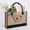 grocery tote #19, variant on Women's Large Capacity Tote Bag, Printed Initial E Jute Linen Shopping Bag With Striped Bow Decor, For Daily Shopping, Work, Travel, Beach, School