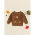 thumbnail image 5 of Michellecmm Toddler Girls Sweater Halloween Clothes Pumpkin Embroidered Long Sleeve Kids Pullovers Fall Tops, 5 of 9