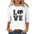 thumbnail image 2 of WJHWSX 3/4 Length Sleeve Womens Tops,Going Out Tops for Women,Comfort Fit,Crew Neck,Printed,White,2XL, 2 of 4