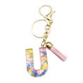 thumbnail image 2 of CSChome Initial Keychain with Pink Tassels Colorful Acrylic Initial Keychain with Pink Tassels Decor Letter Cup Pendant Keyring Water Bottle Decoration Birthday Gift, 2 of 5