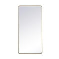 thumbnail image 6 of Elegant Decor Soft corner metal rectangular mirror 30x60 inch in Brass, 6 of 10