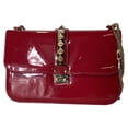 thumbnail image 1 of Valentino Rockstud Glam Lock Flap Bag in Red Patent Leather, 1 of 2