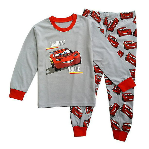 Kids Boy Pajamas Set Lightning Mcqueen Long Sleeve Top Pants