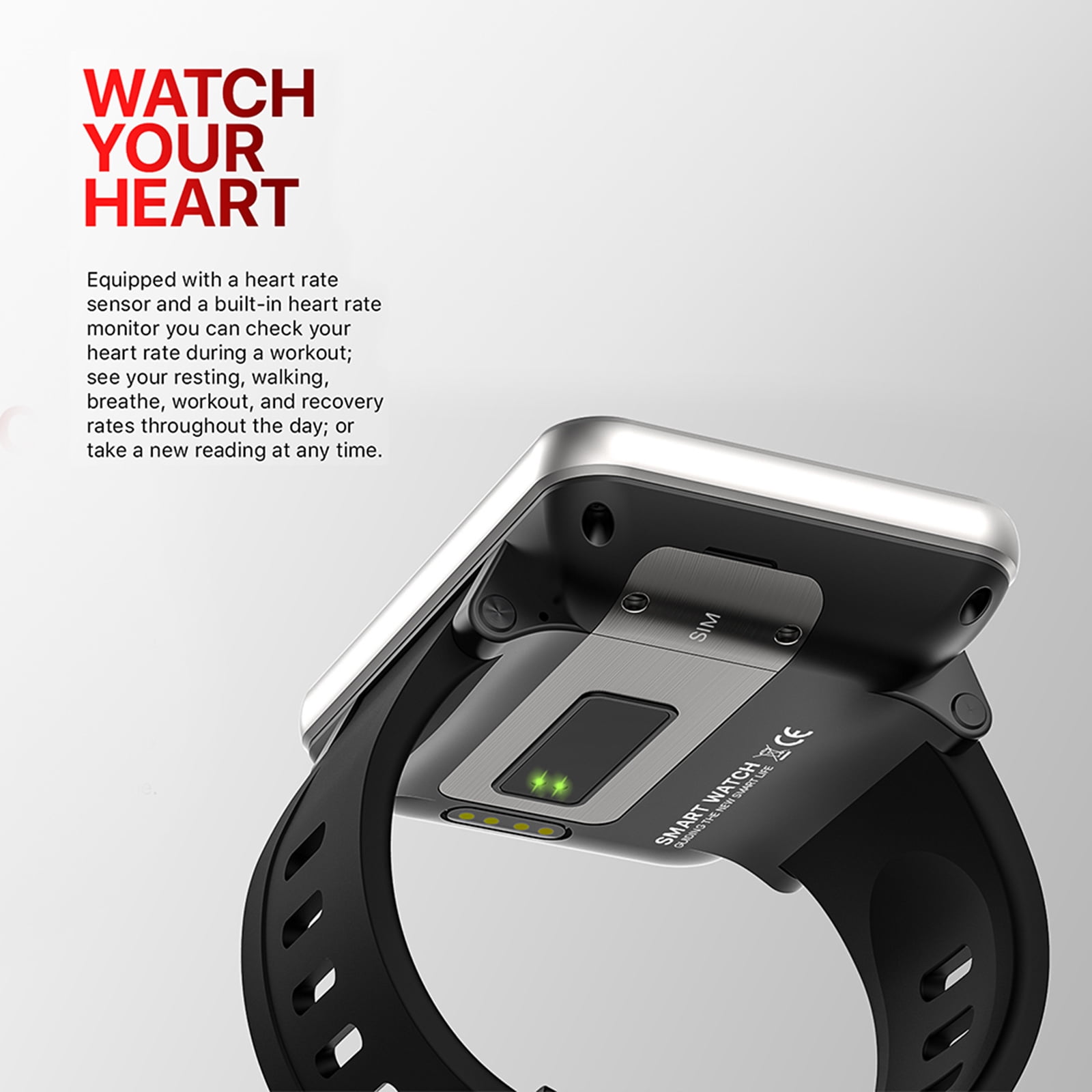 DM100 4G Smart Watch Sports WiFi GPS BT Smartwatch 2.86 Inch Touch