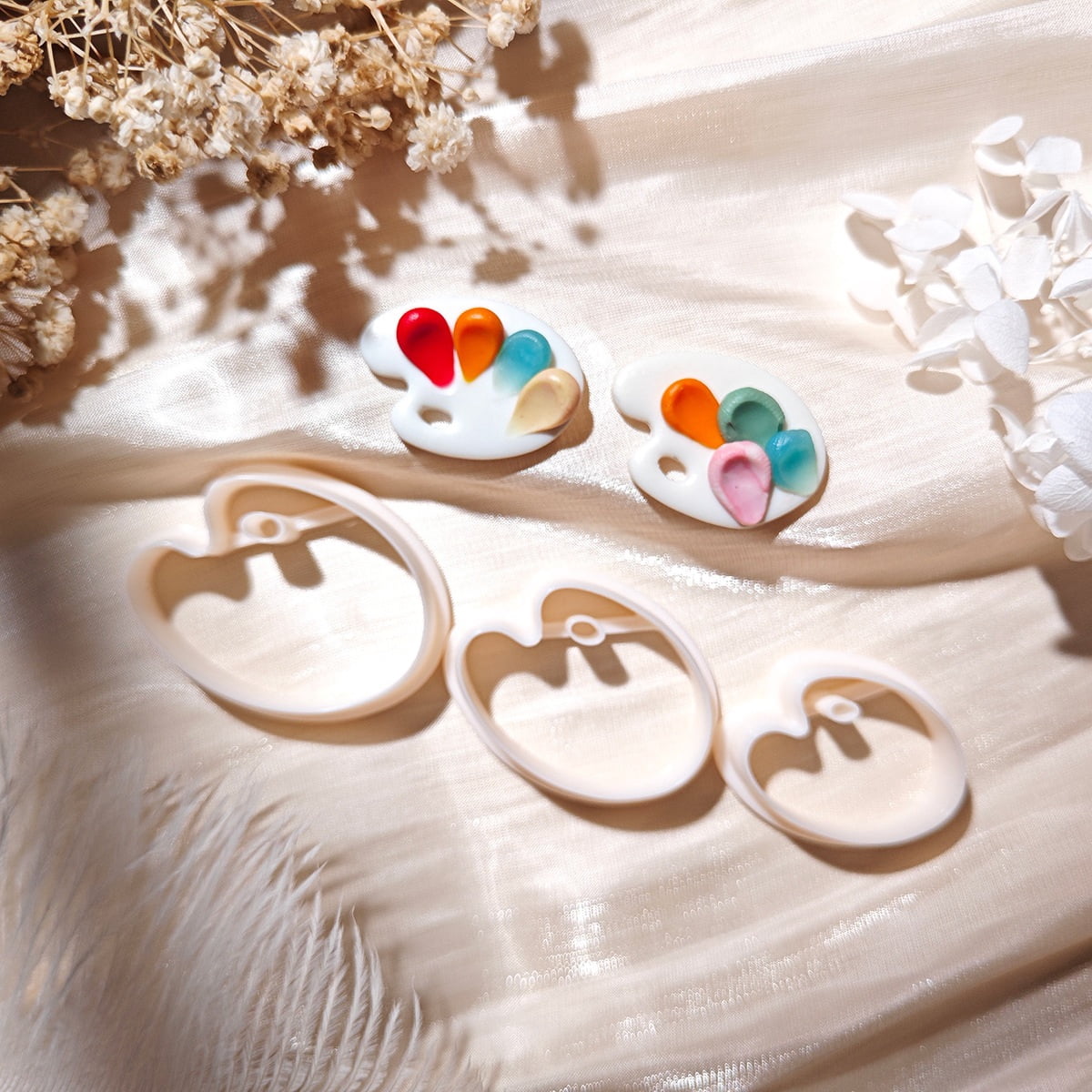 3-piece set of mini soft clay molds, creative drawing board, contour shape, earrings, jewelry cutting tools