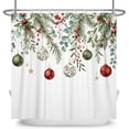 thumbnail image 6 of Nanqianyi Watercolor Xmas Ball Shower Curtain,Farmhouse Winter Bathroom Decor 72x86 Inch Polyester Fabric,Waterproof,with Hooks, 6 of 6