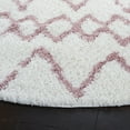 thumbnail image 3 of SAFAVIEH Berber Feride Geometric Shag Area Rug, Ivory/Light Rose, 6'7" x 6'7" Round, 3 of 11