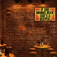 thumbnail image 5 of Letrero de aluminio vintage con texto "Beber cerveza", letrero de metal con alcohol, placas retro para bar, cafetería, club, decoración de pintura, 5 of 5