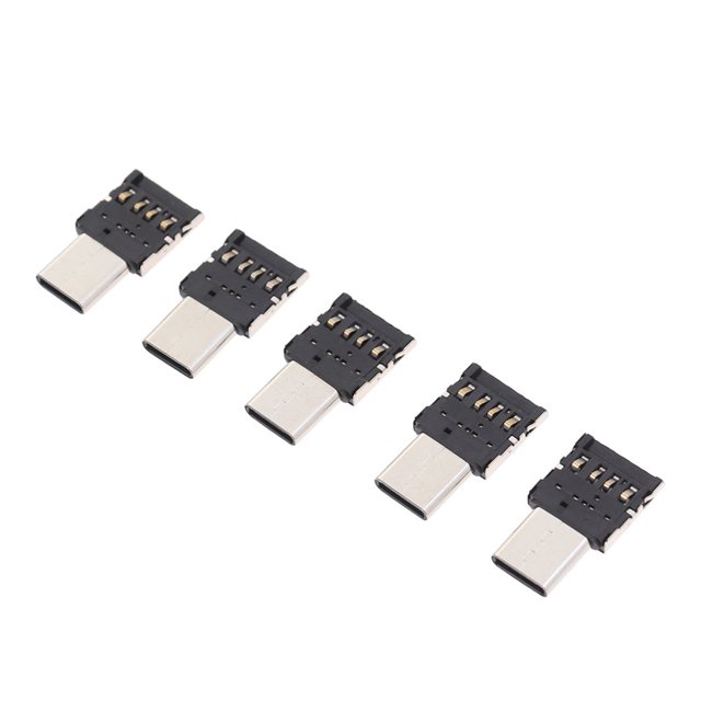 EIMELI5pcs Ultra Mini Type-C USB-C to USB 2.0 OTG Adapter for Cell Phone Tablet USB Cable Flash Disk