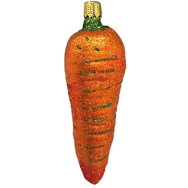 Large Glitter Carrot Vegetable German Glass Christmas Tree Ornament Decoration - Walmart.com ...