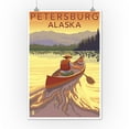 thumbnail image 1 of Canoe Scene - Petersburg, Alaska - Lantern Press Poster (12x18 Art Print, Wall Decor Travel Poster), 1 of 1