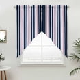 thumbnail image 5 of Navy Blue Pink Striped Kitchen Window Curtains, Swag Curtains Valance for Bedroom Living Room Bathroom, Modern Minimalist Ombre Lines Rod Pocket Window Treatment Curtain Block Drapes 2 Panels 36"x36", 5 of 9