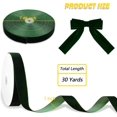 thumbnail image 3 of BokingOne Dark Green Velvet Ribbon 1 Inch X 30 Yds Wide Vintage Nylon Velvet Wired Ribbon with Spool for Gift Wrapping Wedding Decorations Home Decor Arts Crafts Projects, 3 of 6