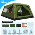 thumbnail image 5 of COBIZI 6-8-10 Person Family Camping Tents with Easy Setup & 2 Room Design, 10x14FT Heavy Duty Waterproof & UV Protection Tent with Removable Rainfly, Wind Ropes and Stakes, Green, 5 of 11