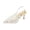 White_004, variant on Women’s Vintage Lace Embroidery Slingback Heels, Adjustable Buckle Strap Pointed Toe Mid Heel Pumps for Wedding Guest Evening Party White 6.5(EU-37)