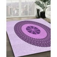 thumbnail image 3 of Ahgly Company Machine Washable Indoor Square Transitional Orchid Purple Area Rugs, 4' Square, 3 of 7