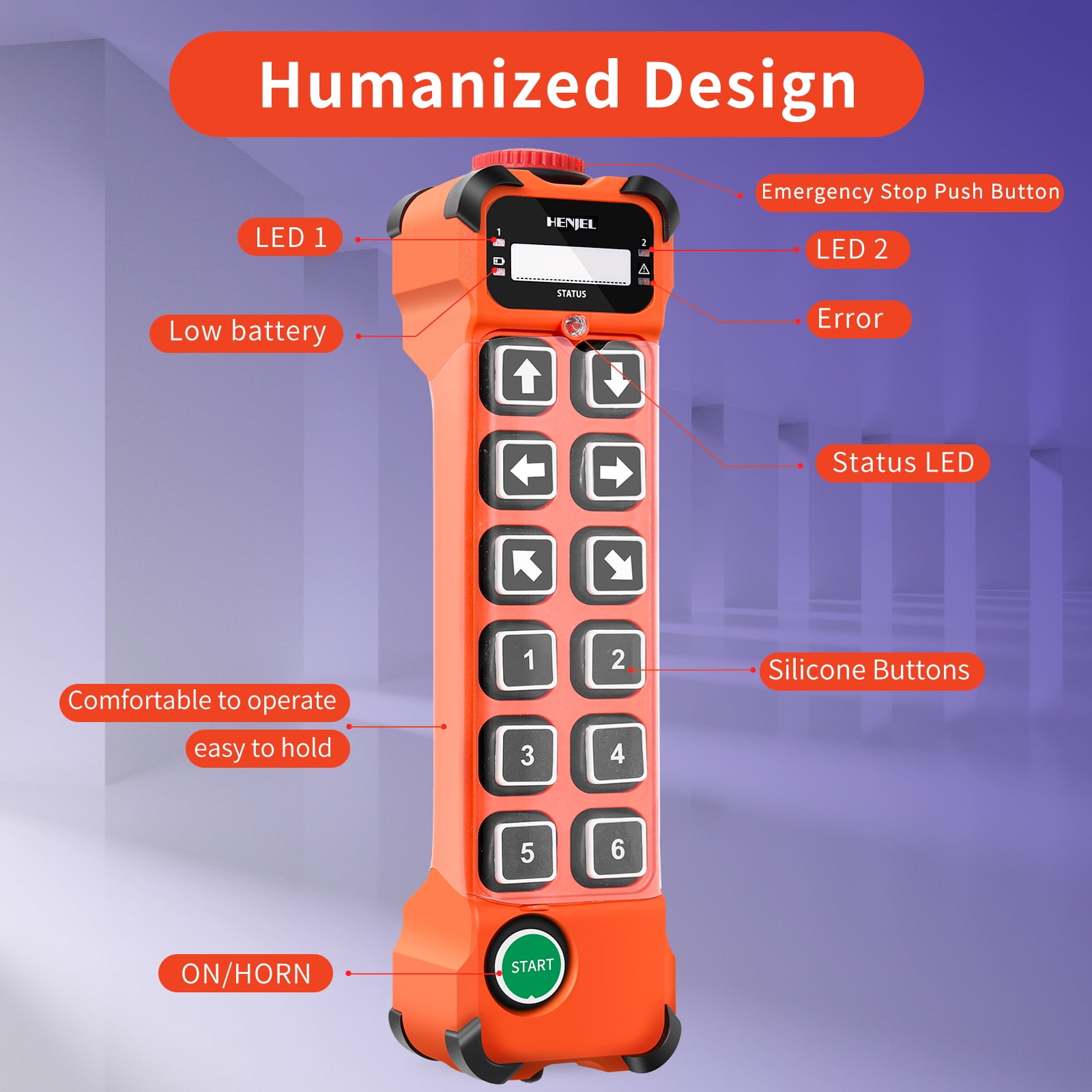 12 Channel Industrial Wireless Crane Radio Remote Control 12-65V 12V 24V DC for Electric Chain Hoist Overhead Bridge Travelling Crane Truck Two Transmitter and One Receiver