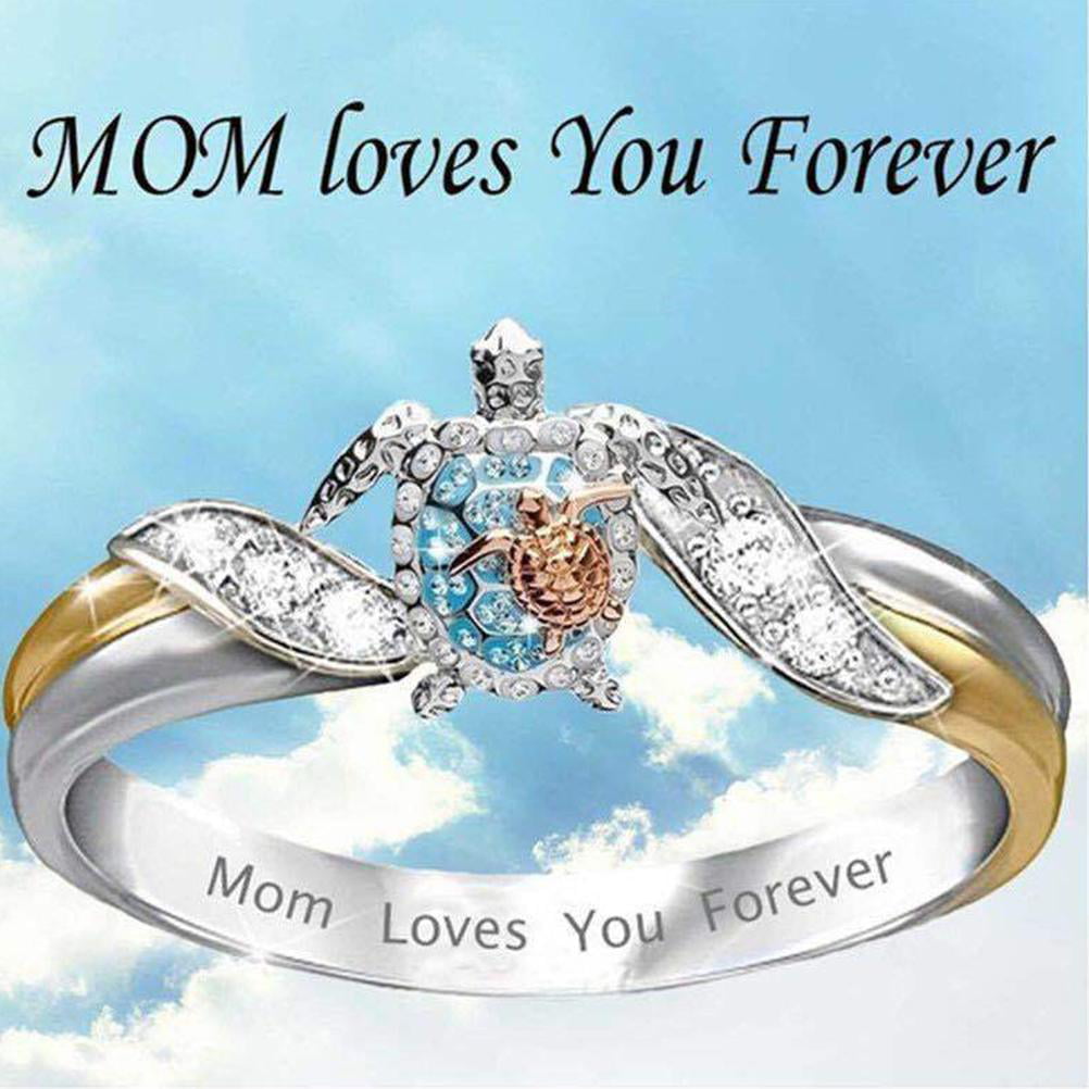 LASHALL GIFT Turtle Ring Mom Loves You Forever Sea Turtle Ring Turtle  Opening Adjustable Unisex Ring Engagement Ring(Buy 2 Receive 3) -  Walmart.com